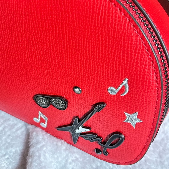 Karl Lagerfield red leather mini crossbody nwt - Picture 2 of 12